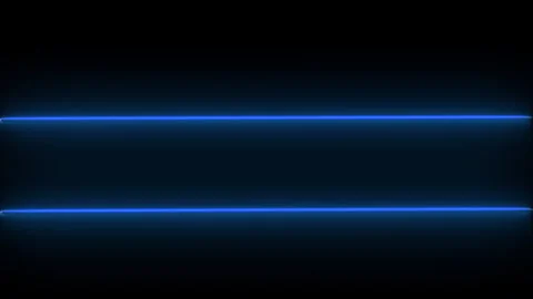 Parallel neon lines in blue on black Stock Footage 308694761