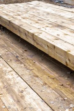 Parallel panels beams beige steps wide durable rustic design natural Stock Photos