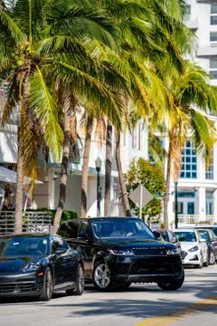 Parallel park suv in the city Stock Photos