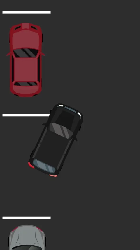 Parallel parking car on vertical footage animation Stock Footage 318501966