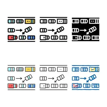 Parallel parking color icon vector looks Stock Illustration