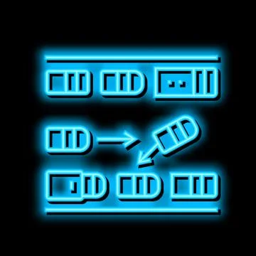 Parallel parking neon glow icon illustration Stock-Illustration