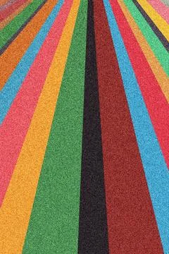 Parallel paths, vibrant multicolored, sandy textured abstract background imag Stock Illustration