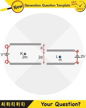 Parallel plate capacitor in circuit Illustrazione stock
