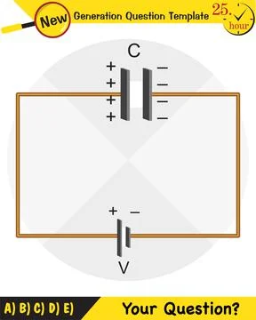 Parallel plate capacitor in circuit Stock Illustration