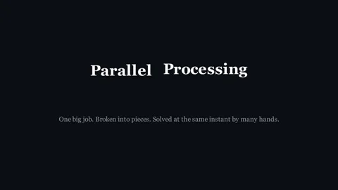 Parallel Processing - One big solved at the same instant by many hands Vídeo Stock 338446502