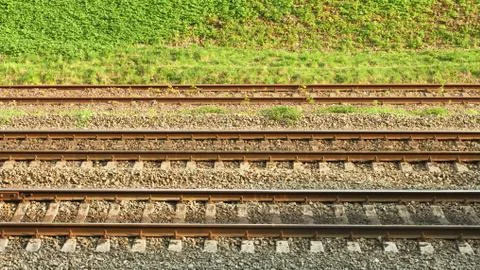 Parallel rail lines Stock Photos