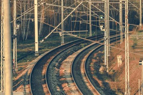 Parallel Railroad Tracks 库存照片