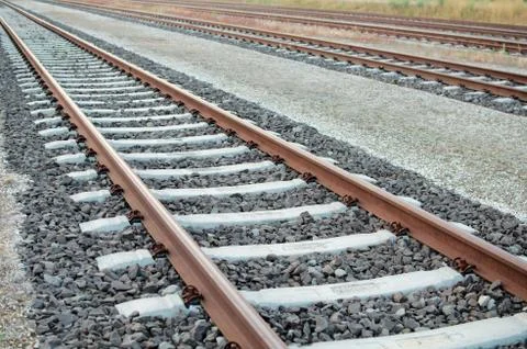 Parallel railway tracks Stock Photos