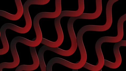 Parallel red wavy lines on dark background rhythmic organic pattern Stock Footage 327944830