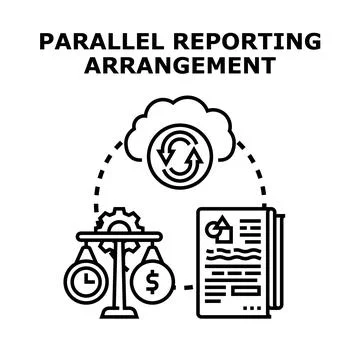 Parallel reporting arrangement for business data management Stock Illustration