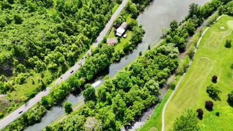 Parallel with the River that Carves - The Links at Erie Village 库存影片 336524448