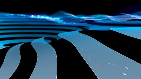 Parallel roads following a landscape. Abstract background. 3D rendering Stock Illustration