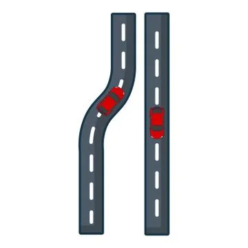 Parallel roads icon, cartoon style. Stock Illustration