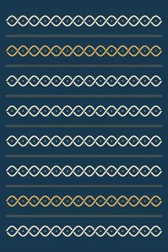 Parallel rows of interlaced navy, ivory, and golden wave bands create a cal.. Illustrazione stock