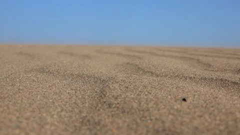 Parallel Sand Pattern Lines on Dune Surface in Desert Stock Footage 149431598