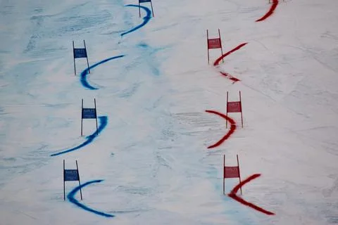 Parallel slalom track 库存照片