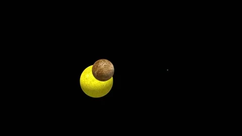Parallel solar system of Venus mars planets nearing in Stock Footage 157300712