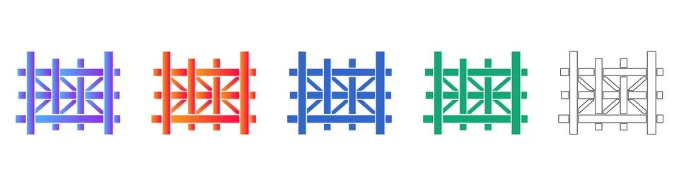 Parallel Structural Beam Vector Icons Illustrazione stock