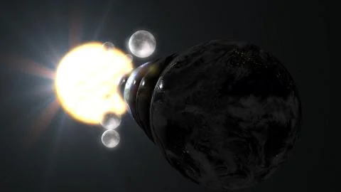 Parallel universe multiple earth illustration realistic 3D rendering and 3d i 스톡 일러스트
