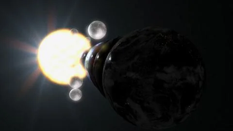 Parallel universe multiple earth illustration realistic 3D rendering and 3d i 스톡 일러스트
