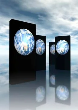 Parallel universes, conceptual artwork Stock Illustration