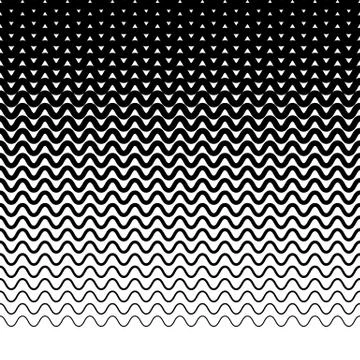 Parallel wavy-zigzag horizontal lines - Horizontally repeatable geometric pat 스톡 일러스트