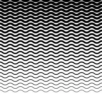 Parallel wavy-zigzag horizontal lines - Horizontally repeatable geometric pat Stock Illustration