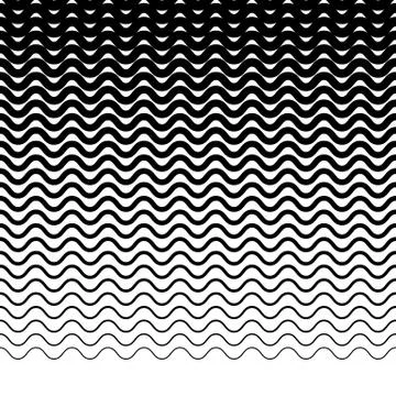 Parallel wavy-zigzag horizontal lines - Horizontally repeatable geometric pat Stockillustratie