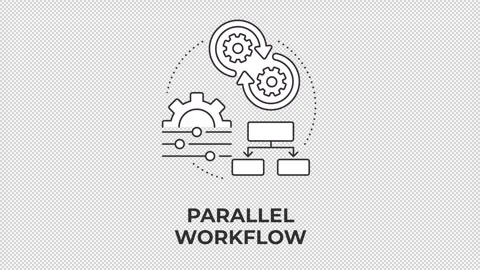 Parallel workflow line concept icon animation Stock Footage 340576515