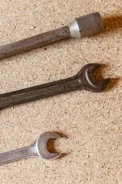 Parallel wrenches wrenches background industrial building pattern metal tools Stock Photos