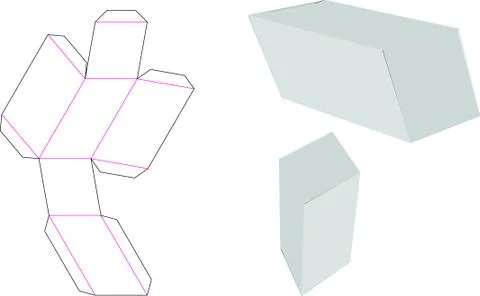 Parallelepiped box packaging-eps Stock Illustration