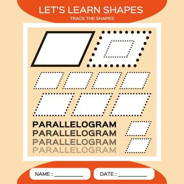 Parallelogram. Basic geometric shapes. Elements for children. Learn Shapes Stock Illustration