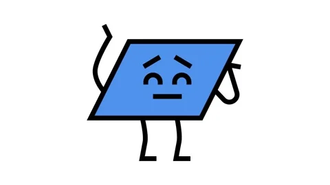 Parallelogram geometric shape character color icon animation Stock Footage 326102316