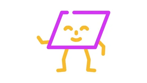 Parallelogram geometric shape character color icon animation Stock Footage 327273283