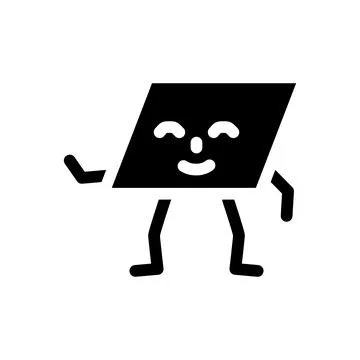 Parallelogram geometric shape character glyph icon vector illustration Illustrazione stock