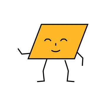 Parallelogram geometric shape character icon color illustration Stockillustratie