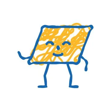 Parallelogram geometric shape character icon doodle illustration Stock Illustration