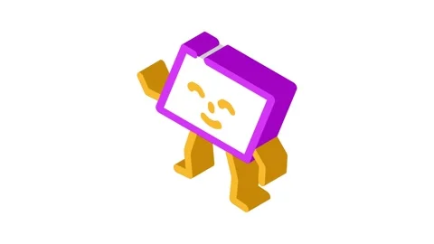 Parallelogram geometric shape character isometric icon animation Stock Footage 327295898