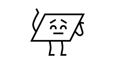 Parallelogram geometric shape character line icon animation Stock Footage 326138723