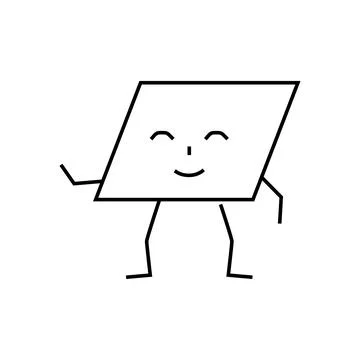 Parallelogram geometric shape character line icon vector illustration 库存插图