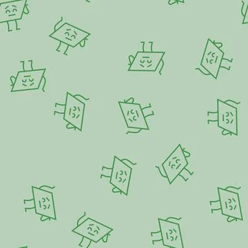 Parallelogram geometric shape character line seamless pattern Illustrazione stock