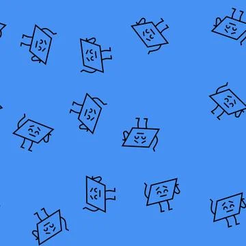Parallelogram geometric shape character vector seamless pattern Illustrazione stock
