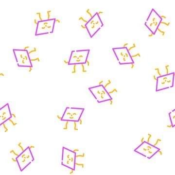 Parallelogram geometric shape character vector seamless pattern Illustrazione stock