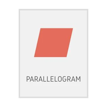Parallelogram geometric shape flash card element symbol for preschool  Stock Illustration