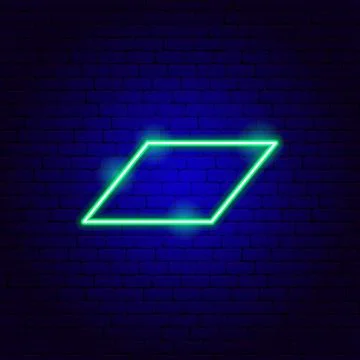 Parallelogram Neon Sign Stock Illustration