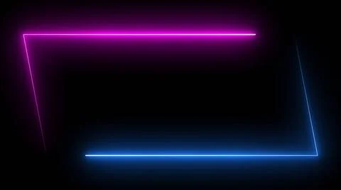 Parallelogram rectangle picture frame with two tone neon color shade motio... Stock Photos