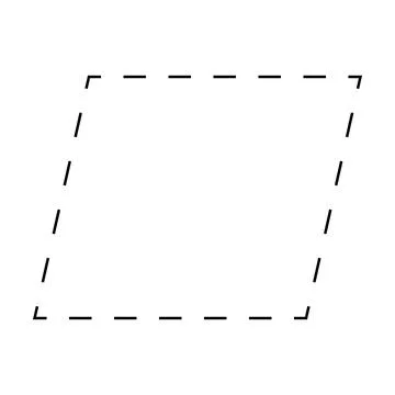 Parallelogram shape dashed symbol vector icon for creative graphic design Stock Illustration