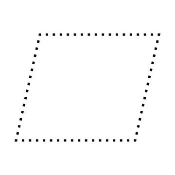 Parallelogram shape dotted symbol vector icon for creative graphic design Stock Illustration