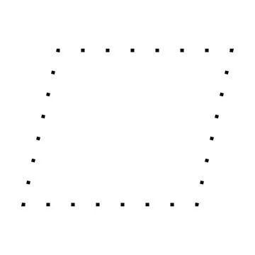 Parallelogram shape dotted symbol vector icon for creative graphic design  Illustrazione stock